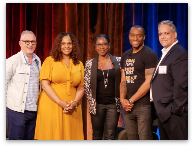 IAB's Joe Pilla and Orchid Richardson with BET's Stacy Graham and Marc Lamont Hill and Multicultural Council Co-chair Nelson Pinera, GroupM