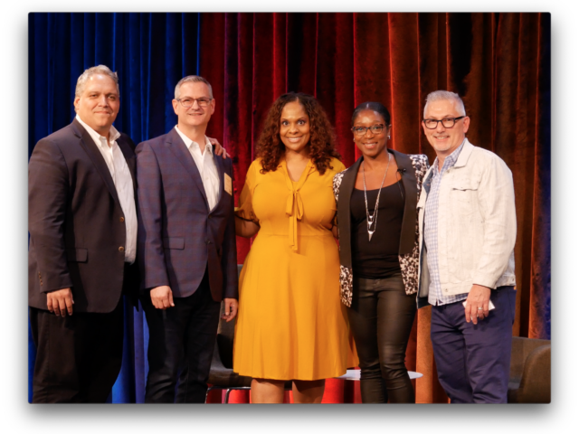 Multicultural Council Co-chair Nelson Pinero (GroupM), Adsmovil's Andrew Polsky, IAB's Orchid Richardson, Multicultural Council Co-chair Stacy Graham (BET) and IAB's Joe Pilla