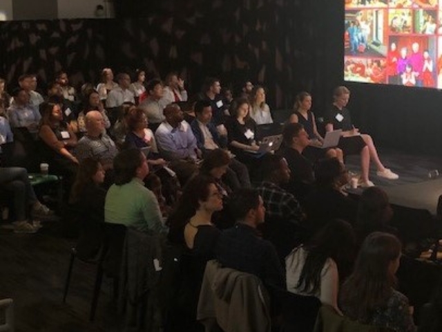 A shot of the packed house