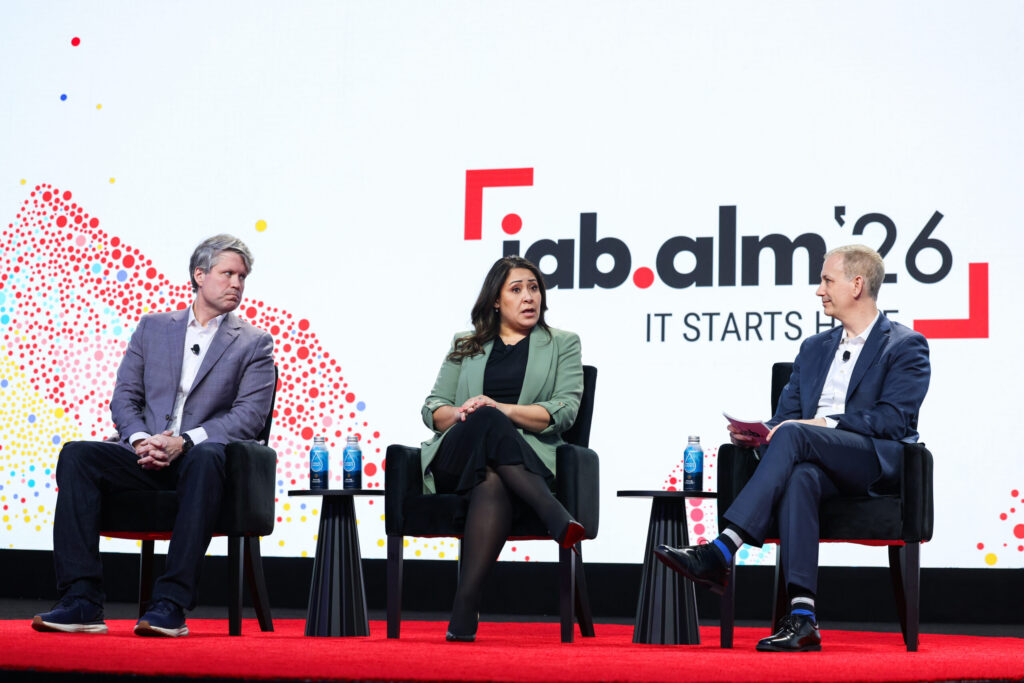 Image of session with Attorney General Mike Hilgers (Attorney General, State of Nebraska), Tania Maestas (Deputy Executive Director and General Counsel, Attorney General Alliance) and Michael Hahn (Executive Vice President and General Counsel, IAB and IAB Tech Lab)